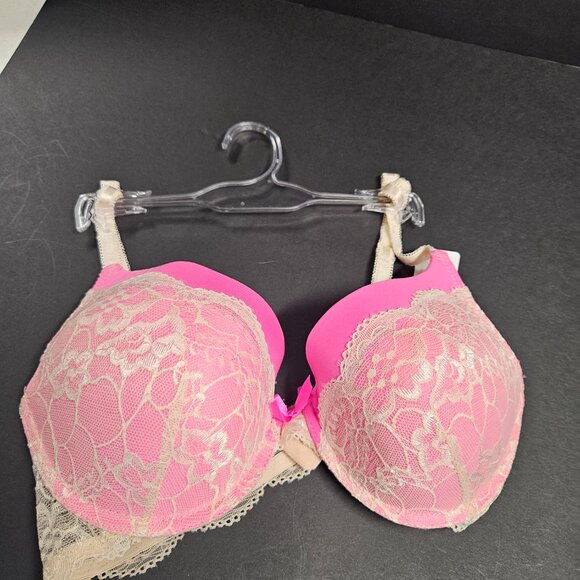 Hers by Herman 36D Bra, pink with cream lace - Picture 3 of 3